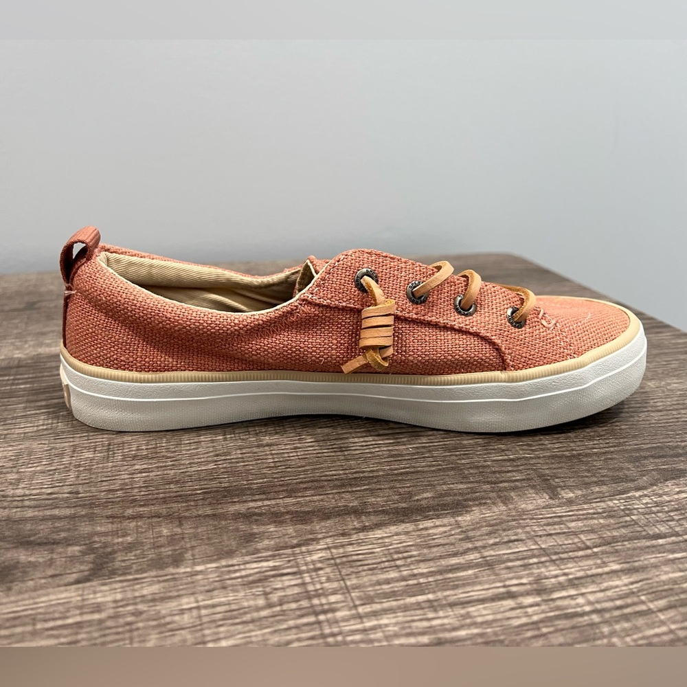 Sperry Coral Canvas Boat Shoes with Tan Laces - Picture 6 of 8